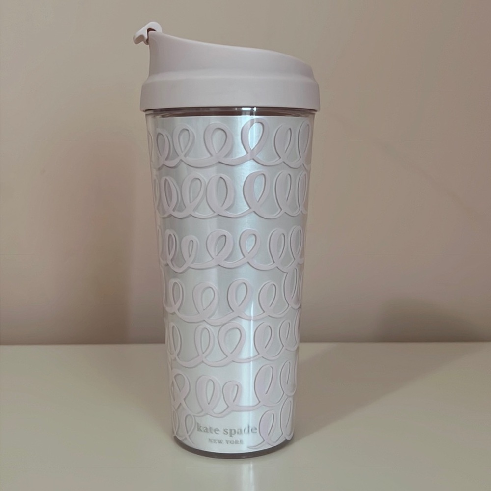 Kate Spade Cup Pink and White Coffee Tumbler